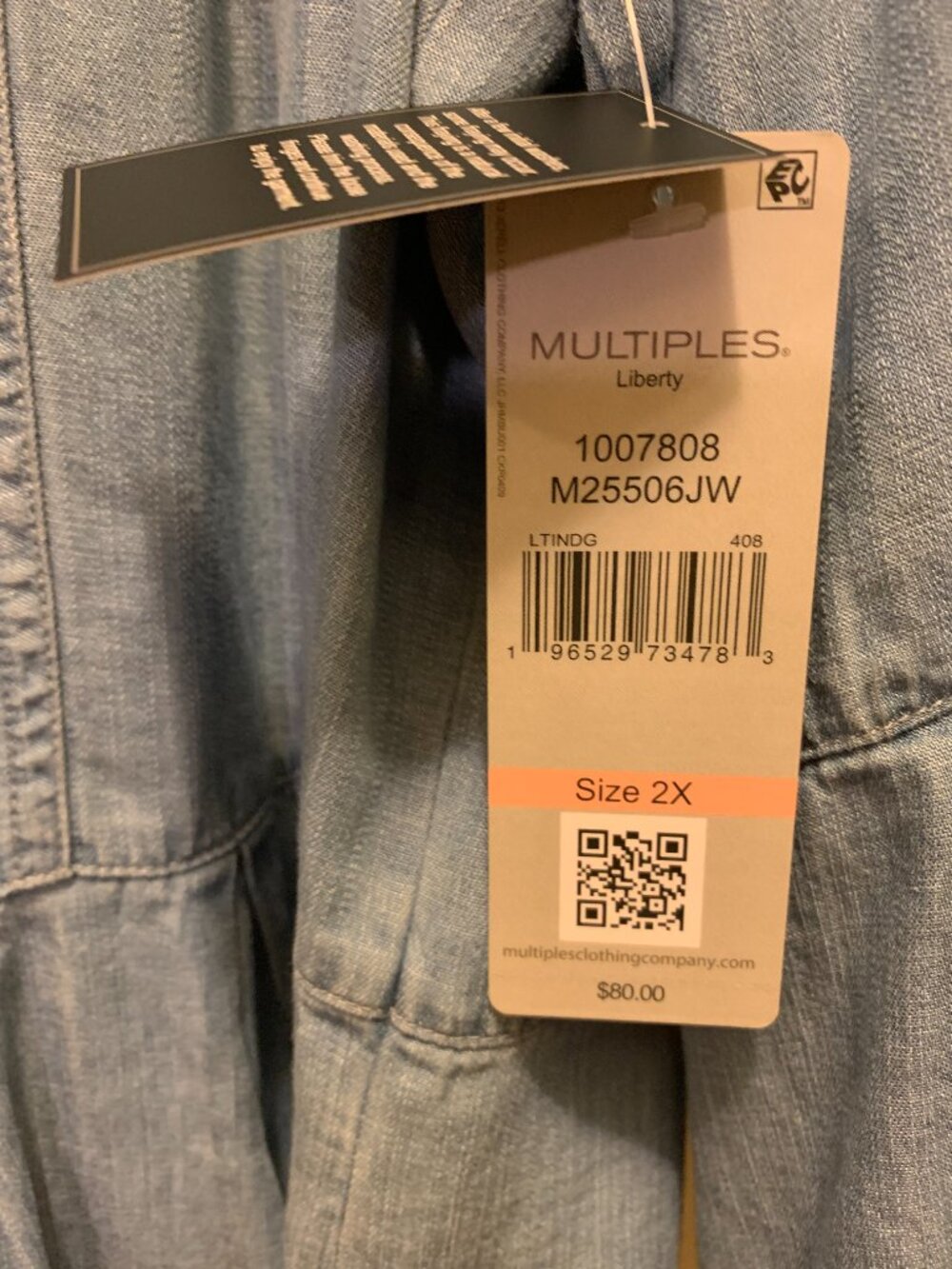 Multiples Women's Shirt size 2X Fun Fringe Super Comfy NWT - Picture 3 of 5